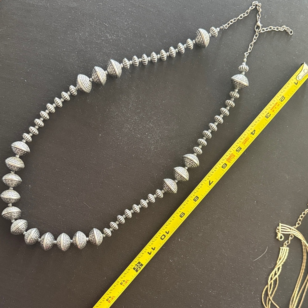 Elegant Silver Beaded Necklace